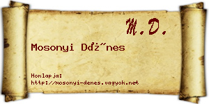 Mosonyi Dénes névjegykártya