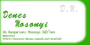 denes mosonyi business card